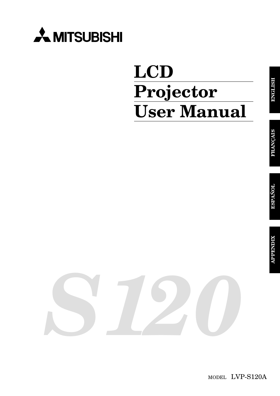 MITSUBISHI ELECTRIC LVP-S120A User Manual | 44 pages