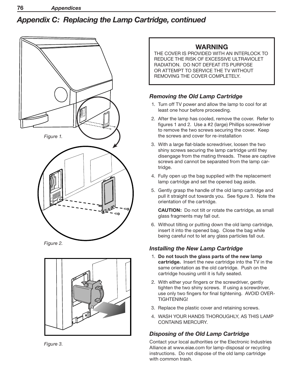 Warning | MITSUBISHI ELECTRIC WD-62530 User Manual | Page 76 / 88