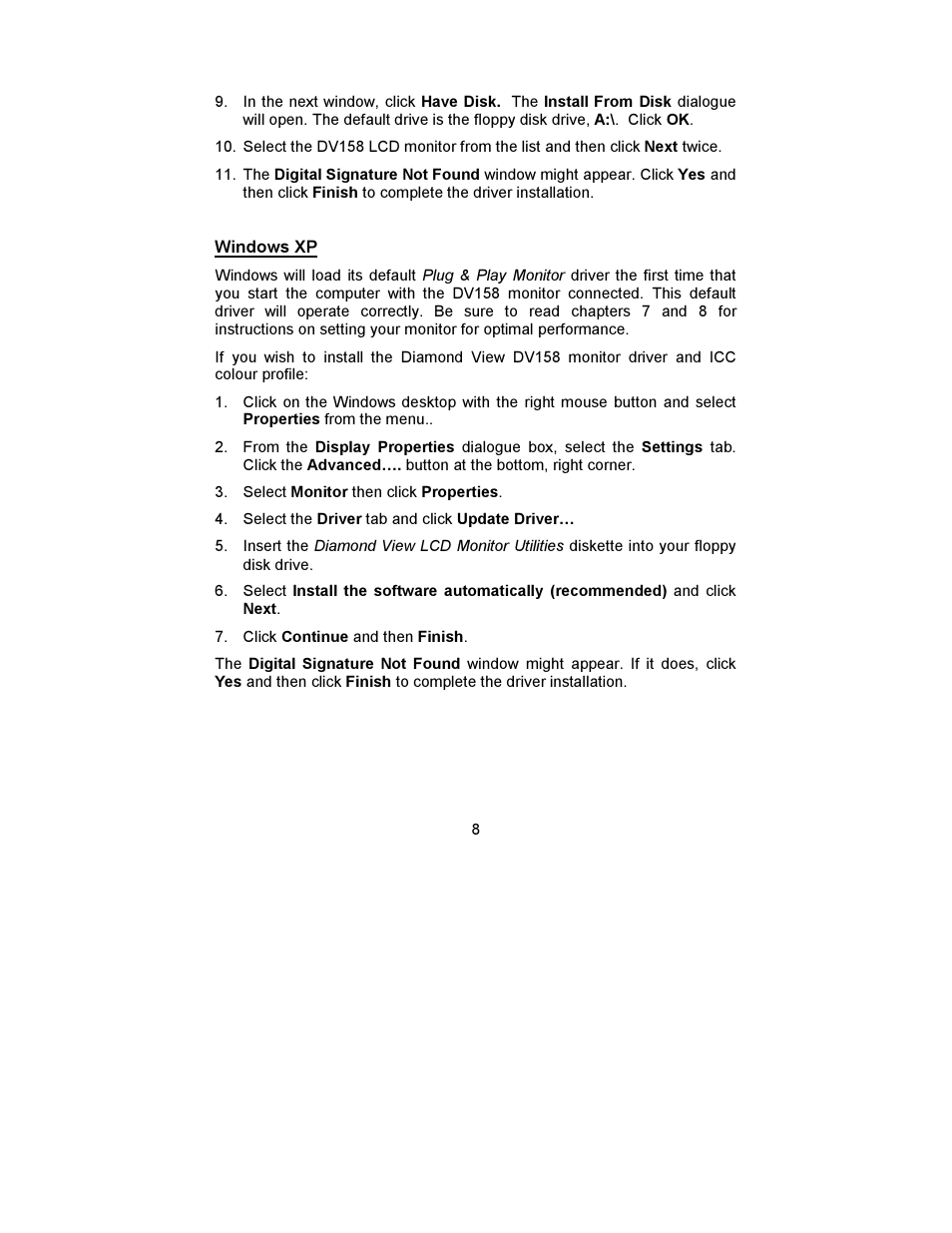 MITSUBISHI ELECTRIC DV158 User Manual | Page 12 / 25