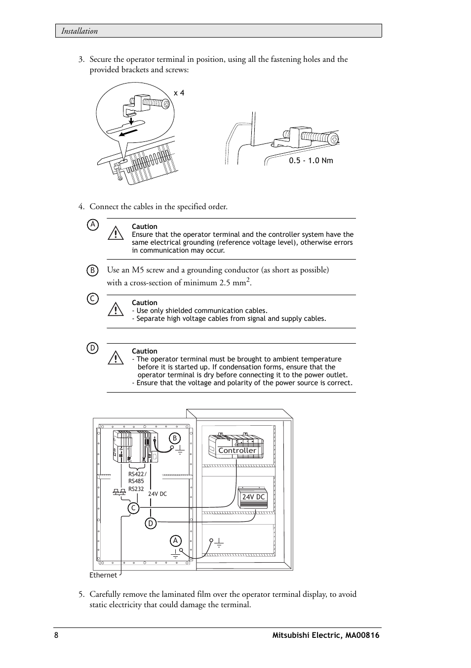 MITSUBISHI ELECTRIC E1032 User Manual | Page 8 / 20