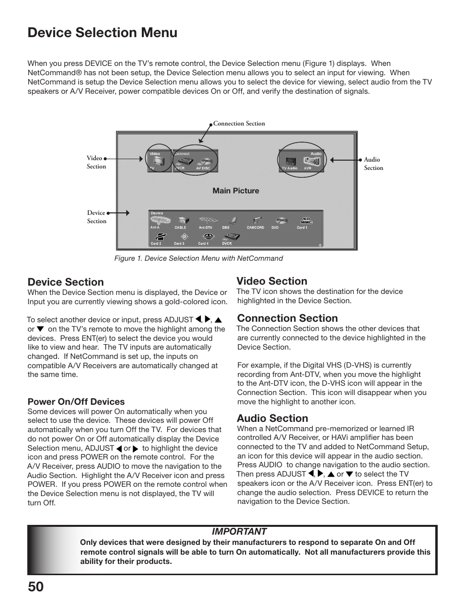 50 51 device selection menu | MITSUBISHI ELECTRIC WS-48513 User Manual | Page 50 / 110