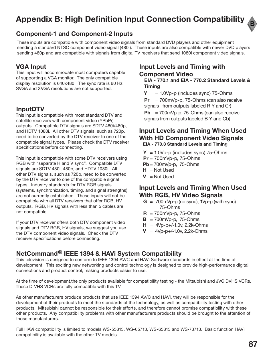 MITSUBISHI ELECTRIC WS-48513 User Manual | Page 87 / 110