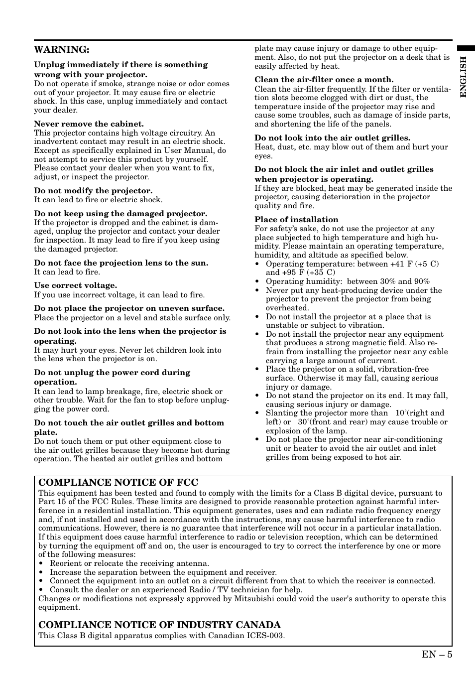 MITSUBISHI ELECTRIC XL5U User Manual | Page 5 / 34