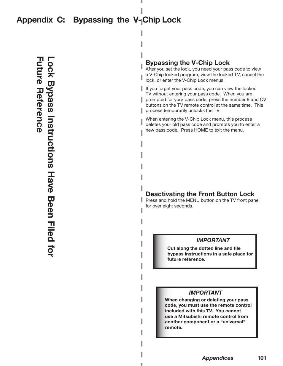 MITSUBISHI ELECTRIC TM WD-62827 User Manual | Page 101 / 129