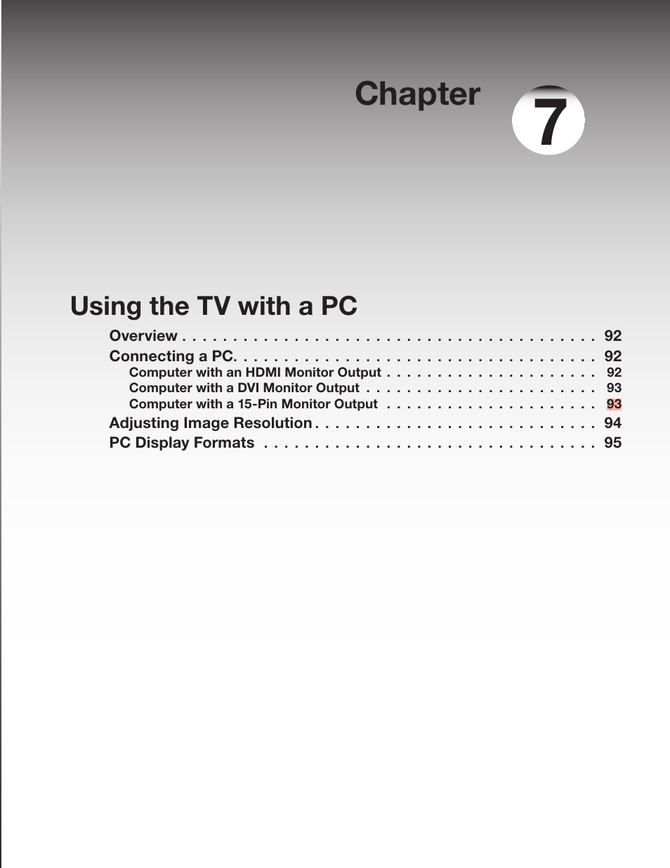 Chapter, Using the tv with a pc | MITSUBISHI ELECTRIC TM WD-62827 User Manual | Page 91 / 129