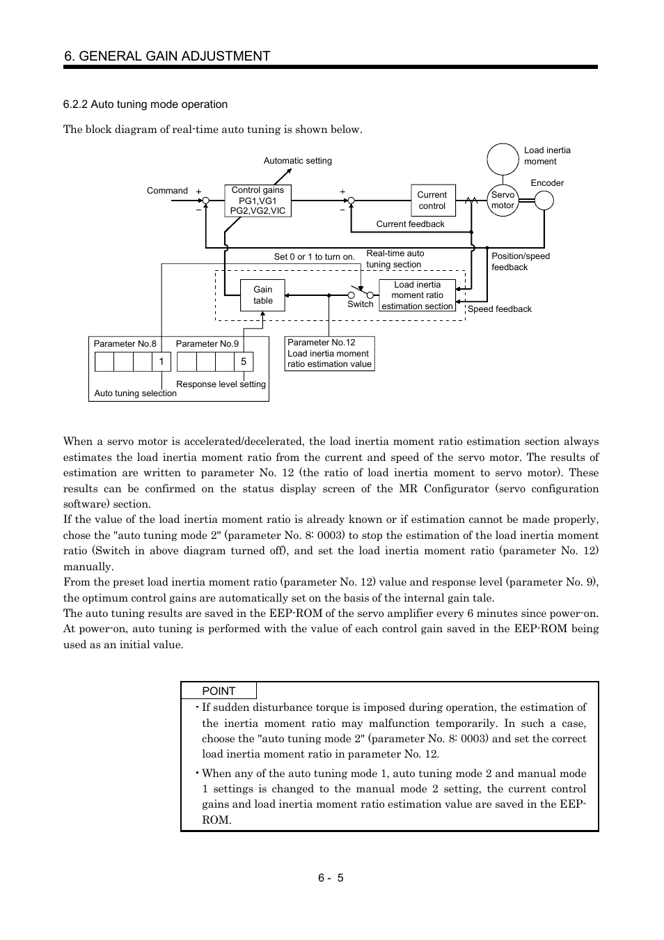 2 auto tuning mode operation, General gain adjustment | MITSUBISHI ELECTRIC Merservo MR-J2S- B User Manual | Page 114 / 236