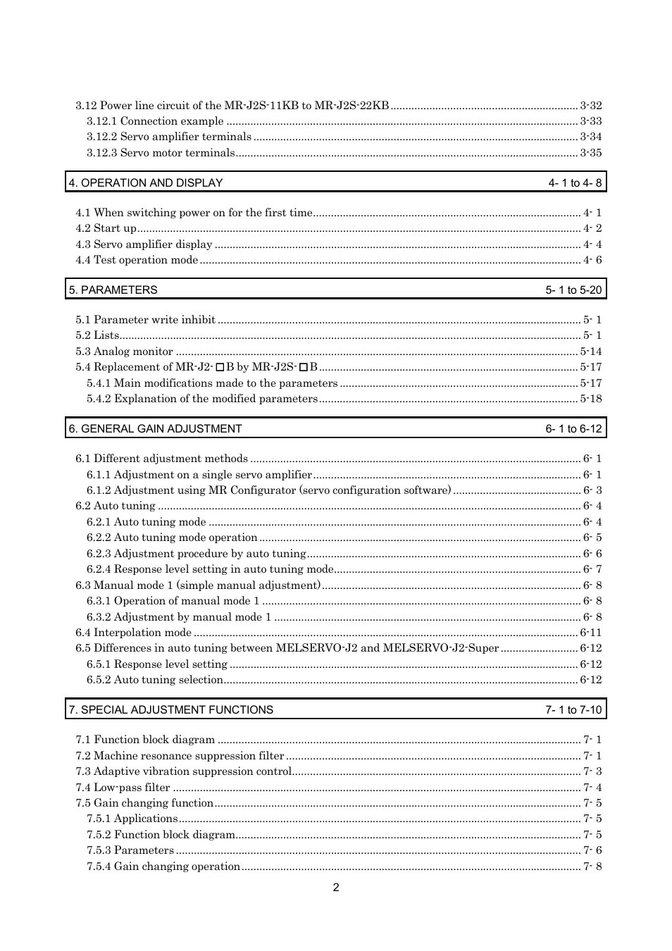 MITSUBISHI ELECTRIC Merservo MR-J2S- B User Manual | Page 13 / 236