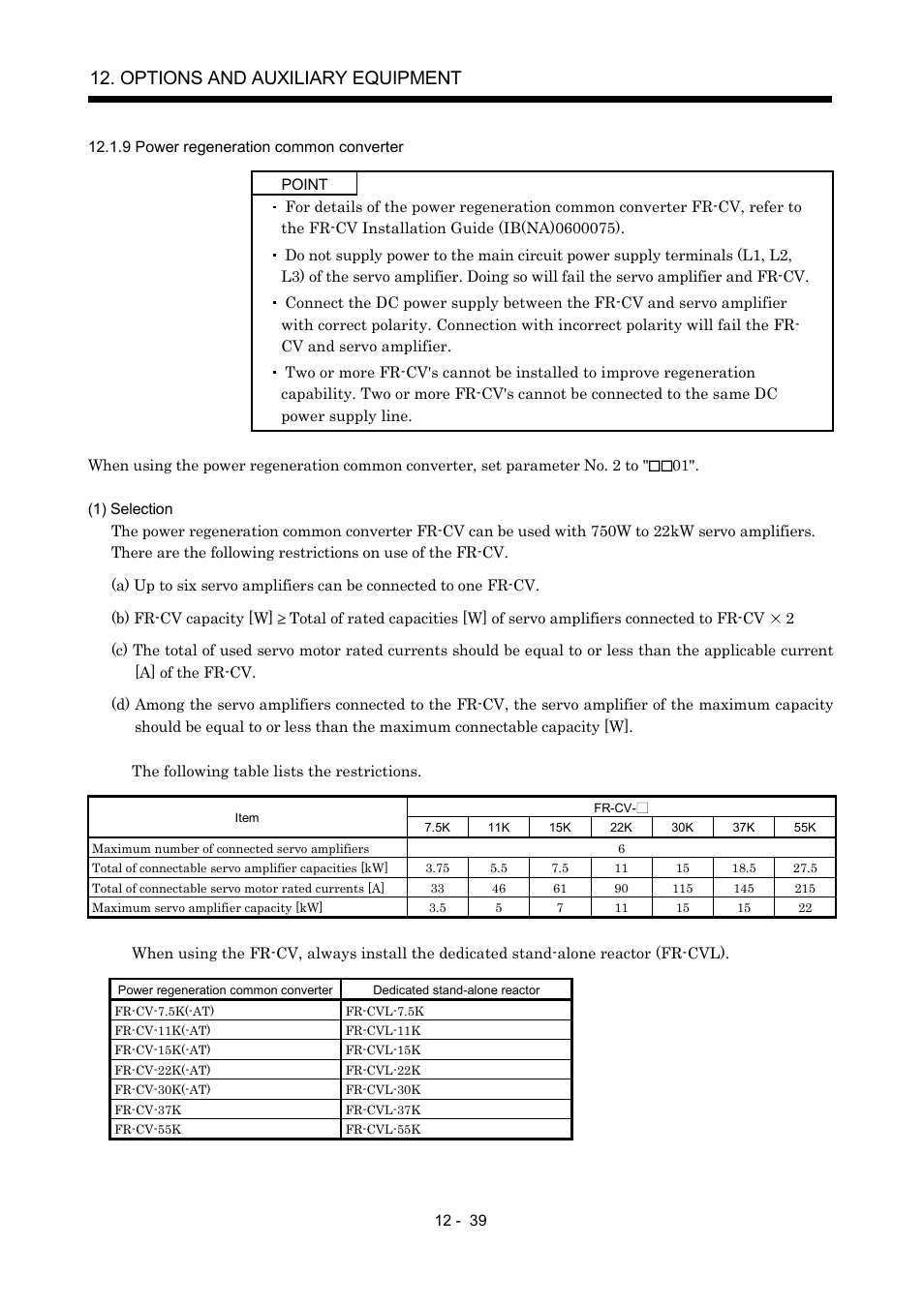 9 power regeneration common converter, Options and auxiliary equipment | MITSUBISHI ELECTRIC Merservo MR-J2S- B User Manual | Page 198 / 236