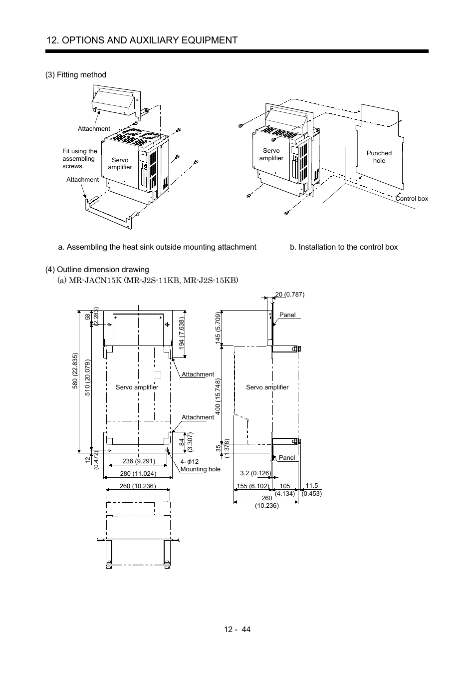 Options and auxiliary equipment | MITSUBISHI ELECTRIC Merservo MR-J2S- B User Manual | Page 203 / 236