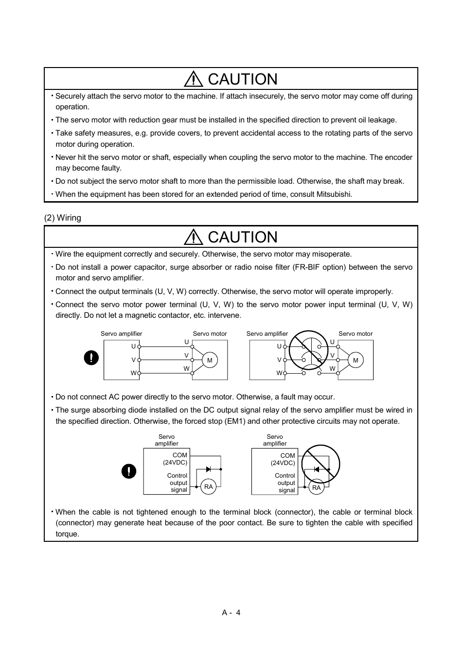 Caution | MITSUBISHI ELECTRIC Merservo MR-J2S- B User Manual | Page 5 / 236