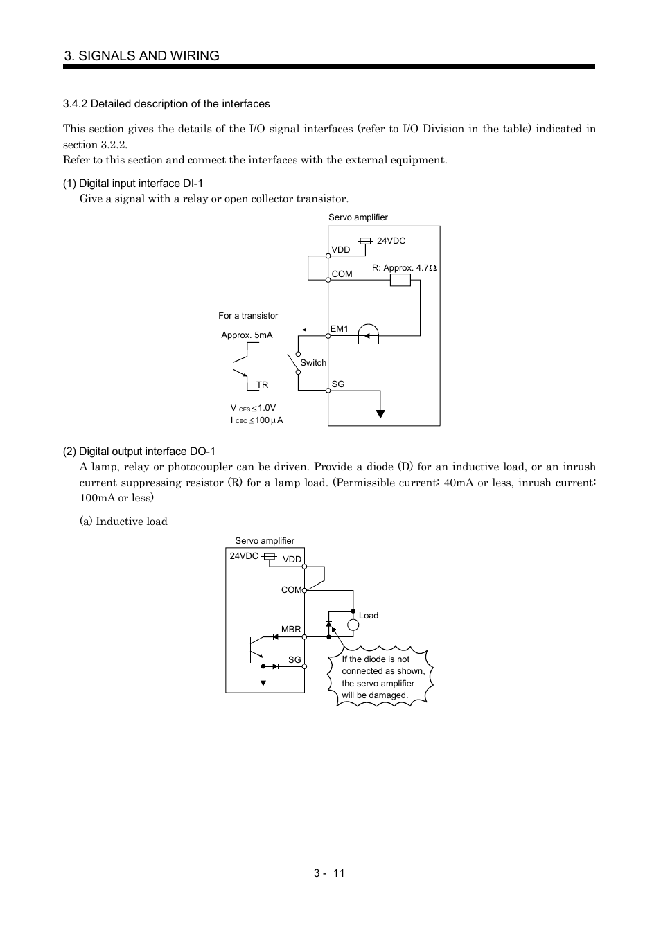 2 detailed description of the interfaces, Signals and wiring | MITSUBISHI ELECTRIC Merservo MR-J2S- B User Manual | Page 54 / 236