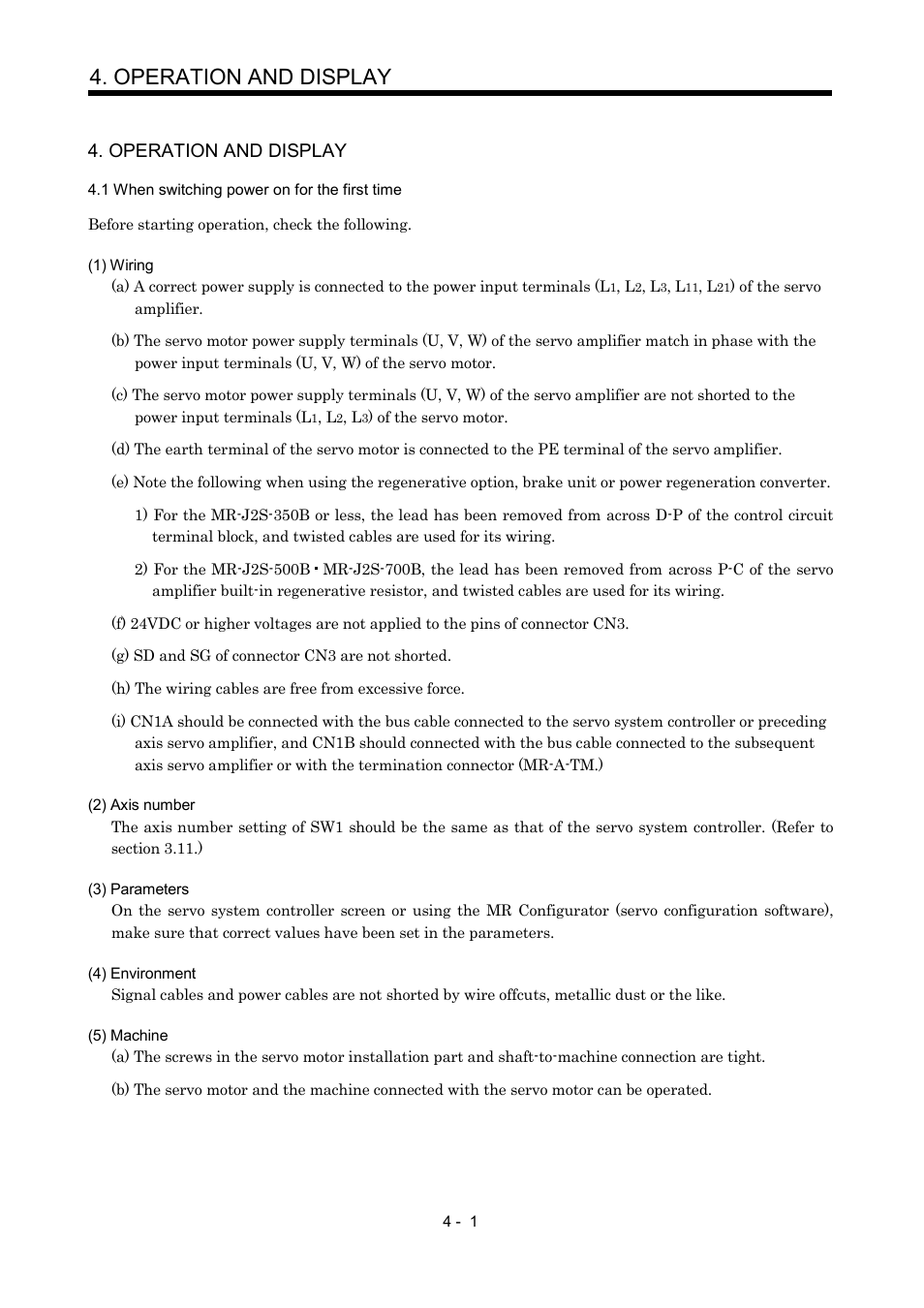 Operation and display, 1 when switching power on for the first time | MITSUBISHI ELECTRIC Merservo MR-J2S- B User Manual | Page 82 / 236