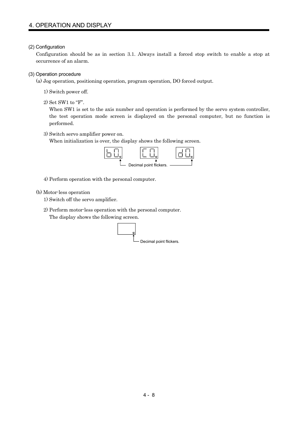 Operation and display | MITSUBISHI ELECTRIC Merservo MR-J2S- B User Manual | Page 89 / 236