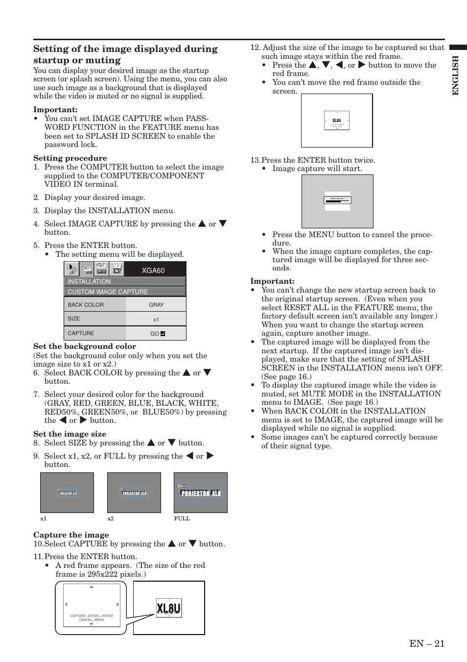 Xl8u, En – 21 | MITSUBISHI ELECTRIC Sl4U User Manual | Page 21 / 34