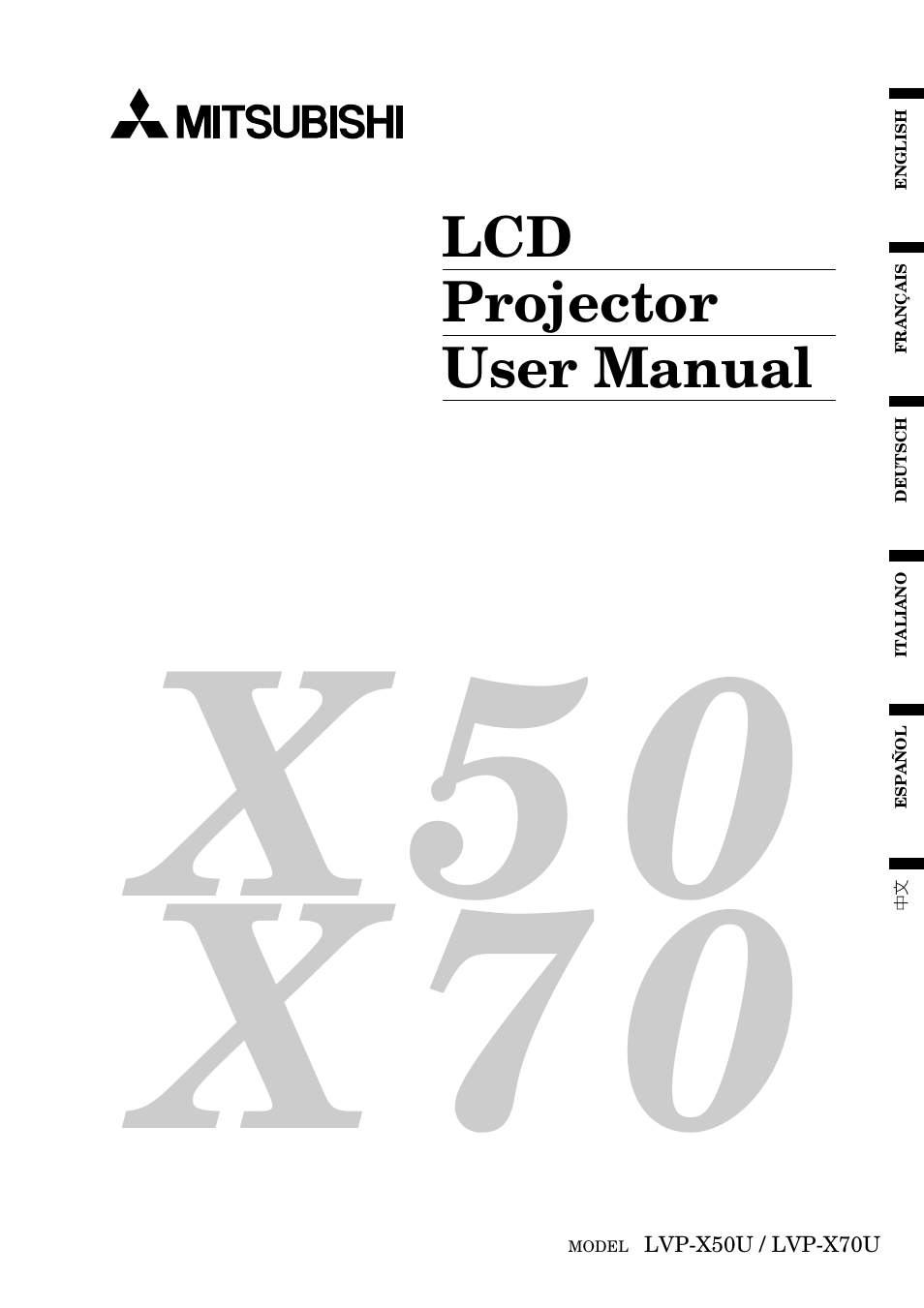 MITSUBISHI ELECTRIC LVP X70U User Manual | 30 pages