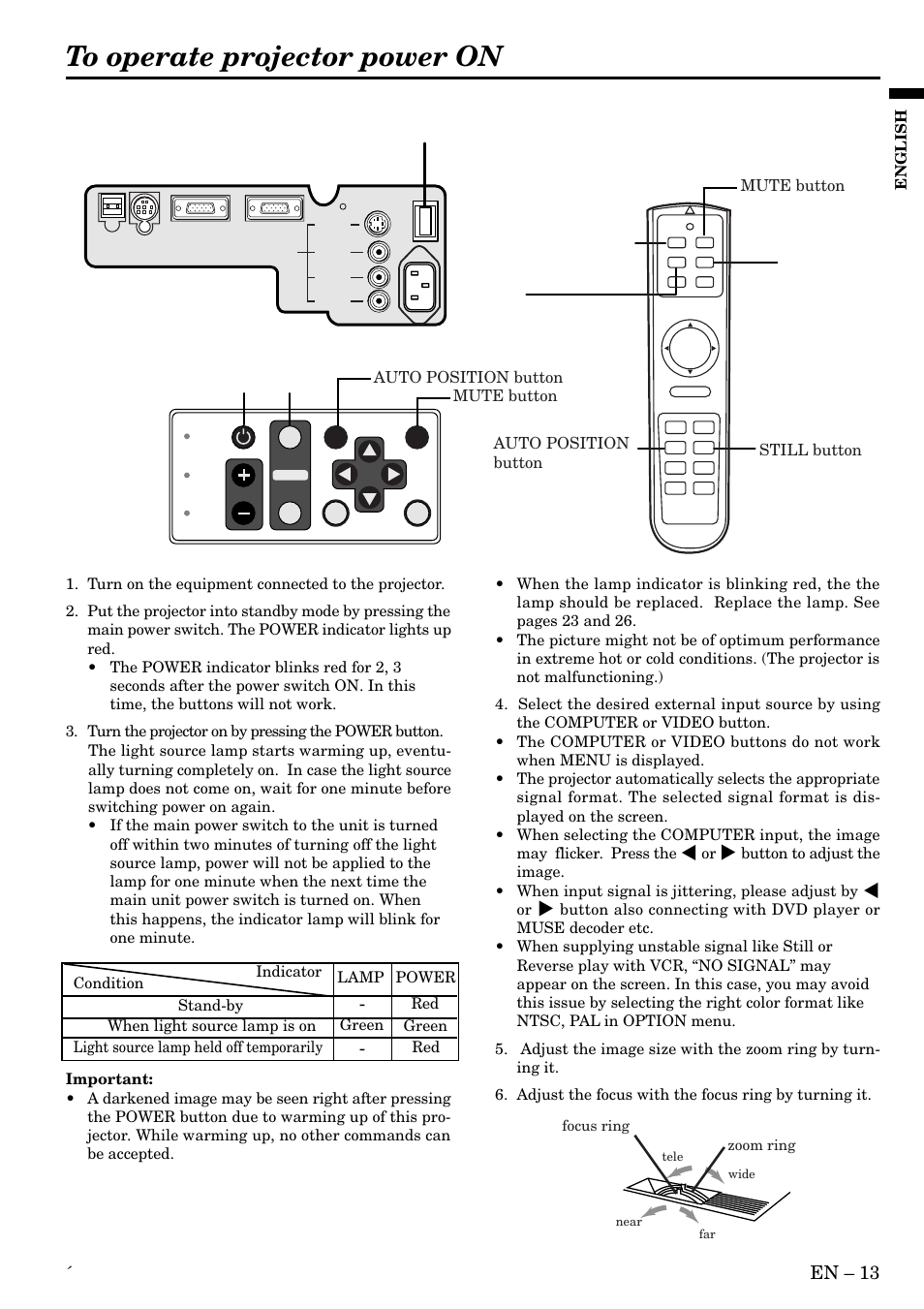 En – 13 | MITSUBISHI ELECTRIC LVP X70U User Manual | Page 13 / 30