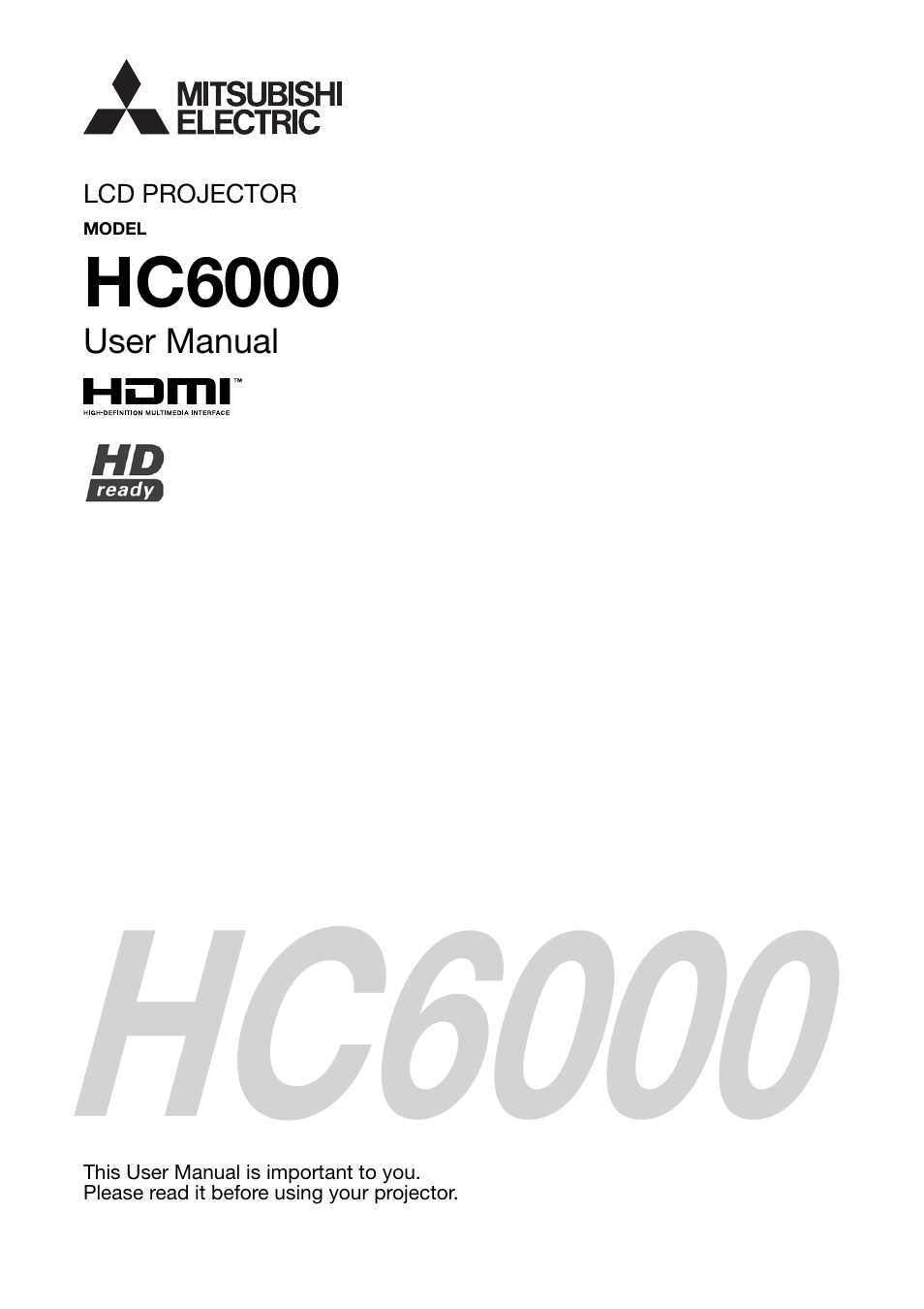 MITSUBISHI ELECTRIC HC6000 User Manual | 47 pages