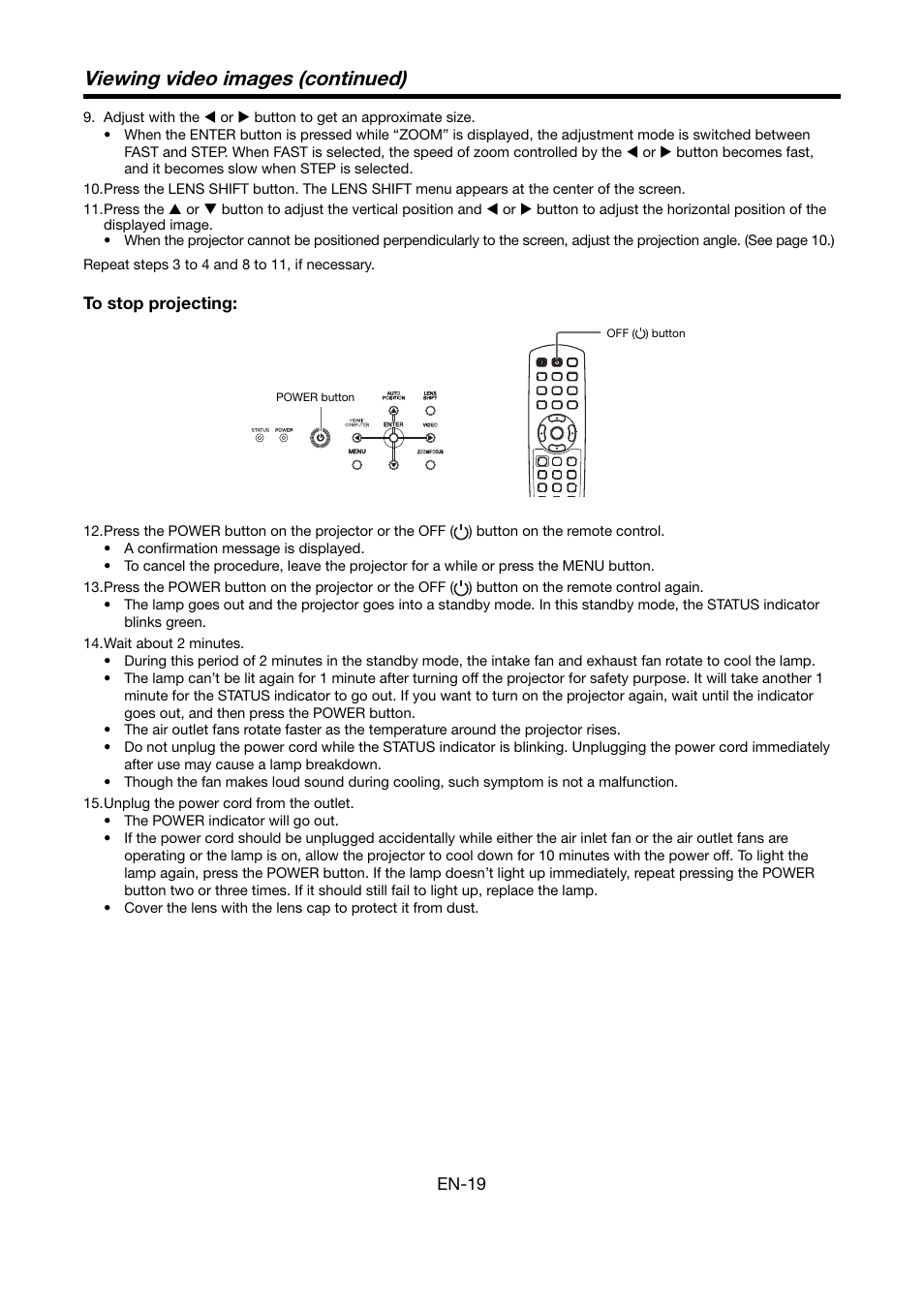 Viewing video images (continued) | MITSUBISHI ELECTRIC HC6000 User Manual | Page 19 / 47