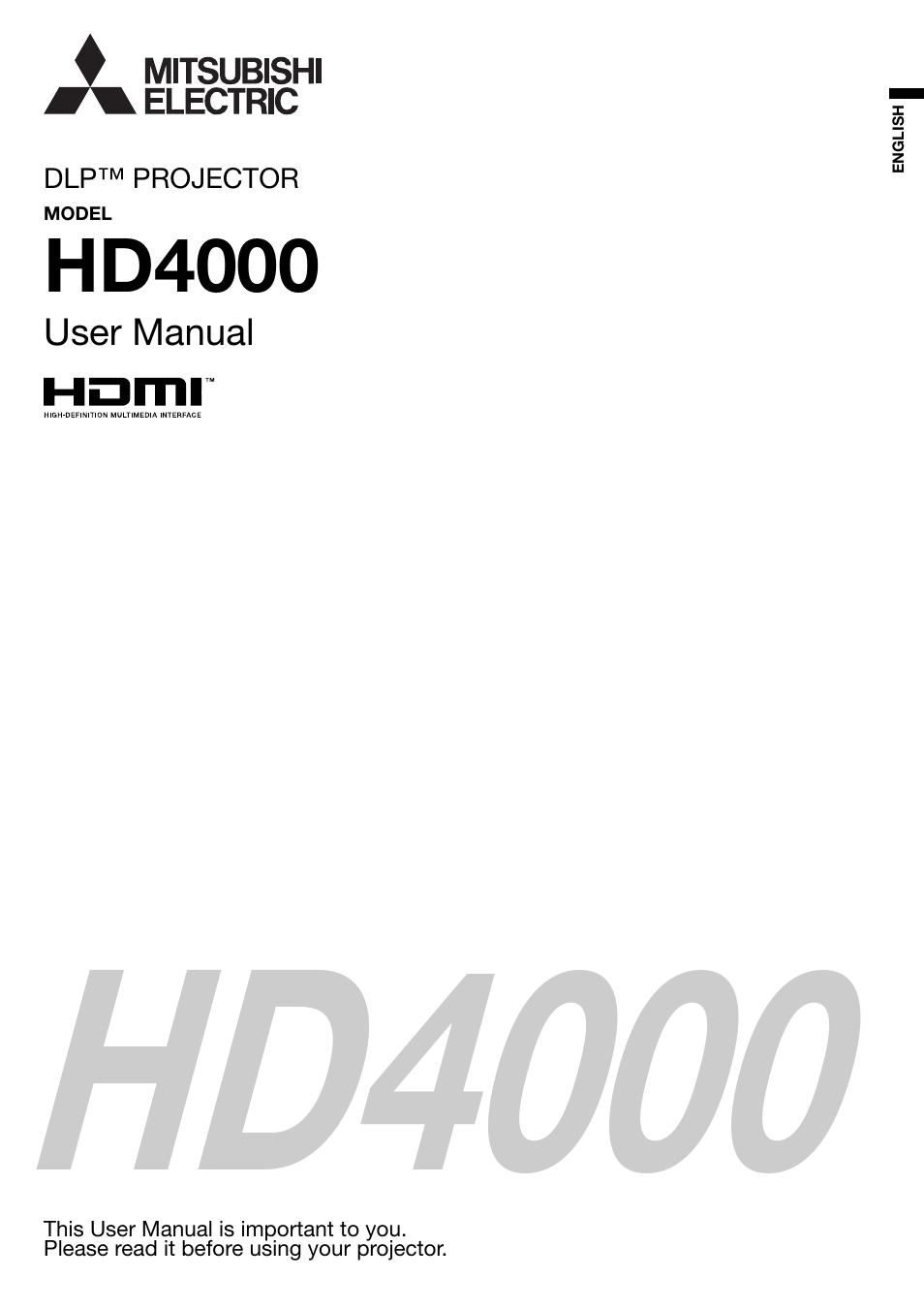 MITSUBISHI ELECTRIC HD 4000 User Manual | 40 pages