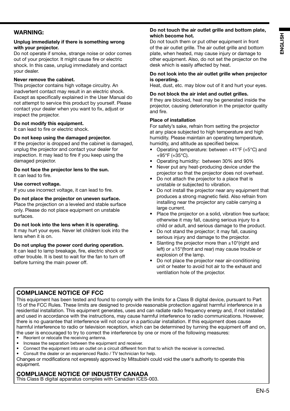 MITSUBISHI ELECTRIC HD 4000 User Manual | Page 5 / 40