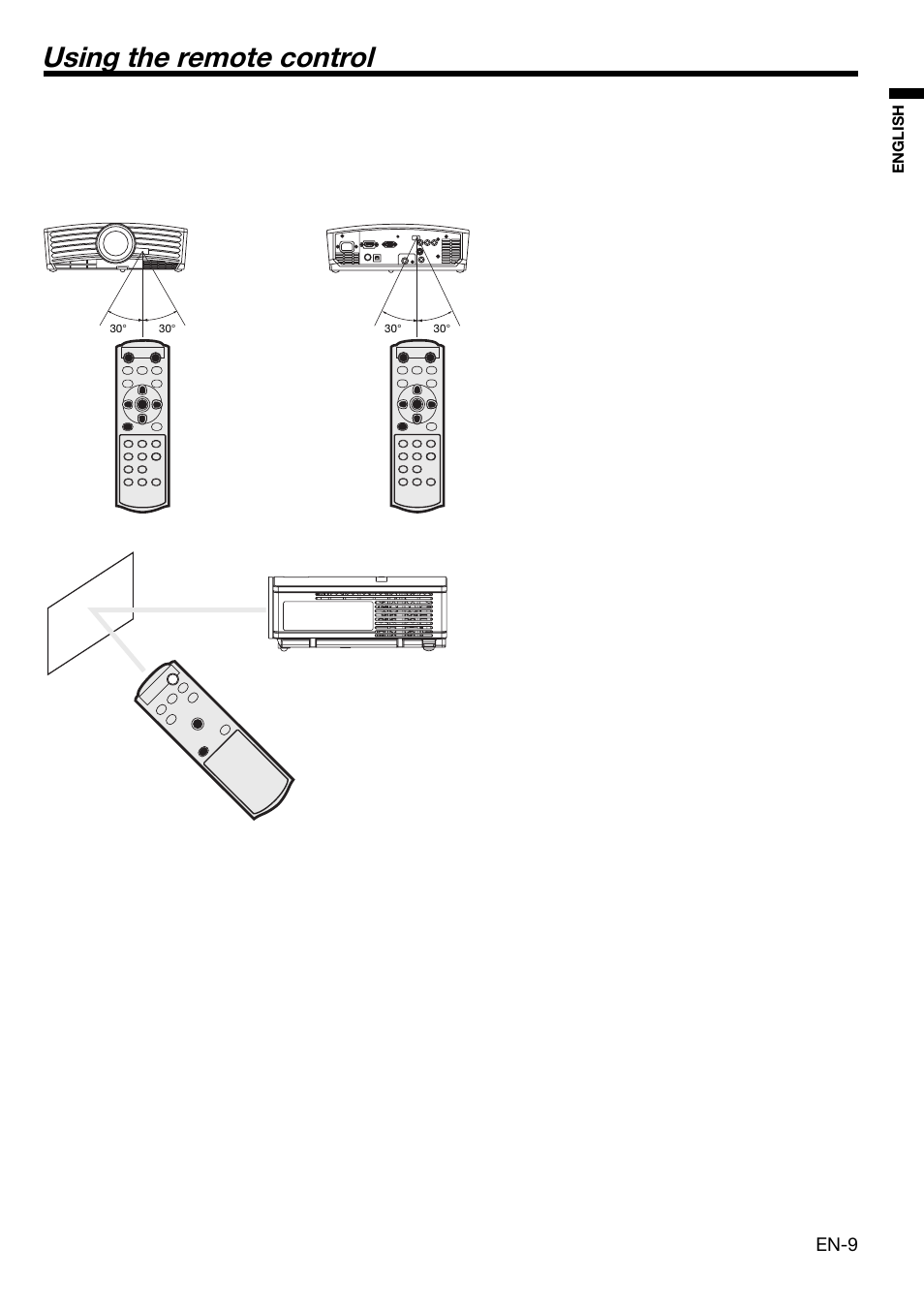 Using the remote control, En-9 | MITSUBISHI ELECTRIC HD 4000 User Manual | Page 9 / 40