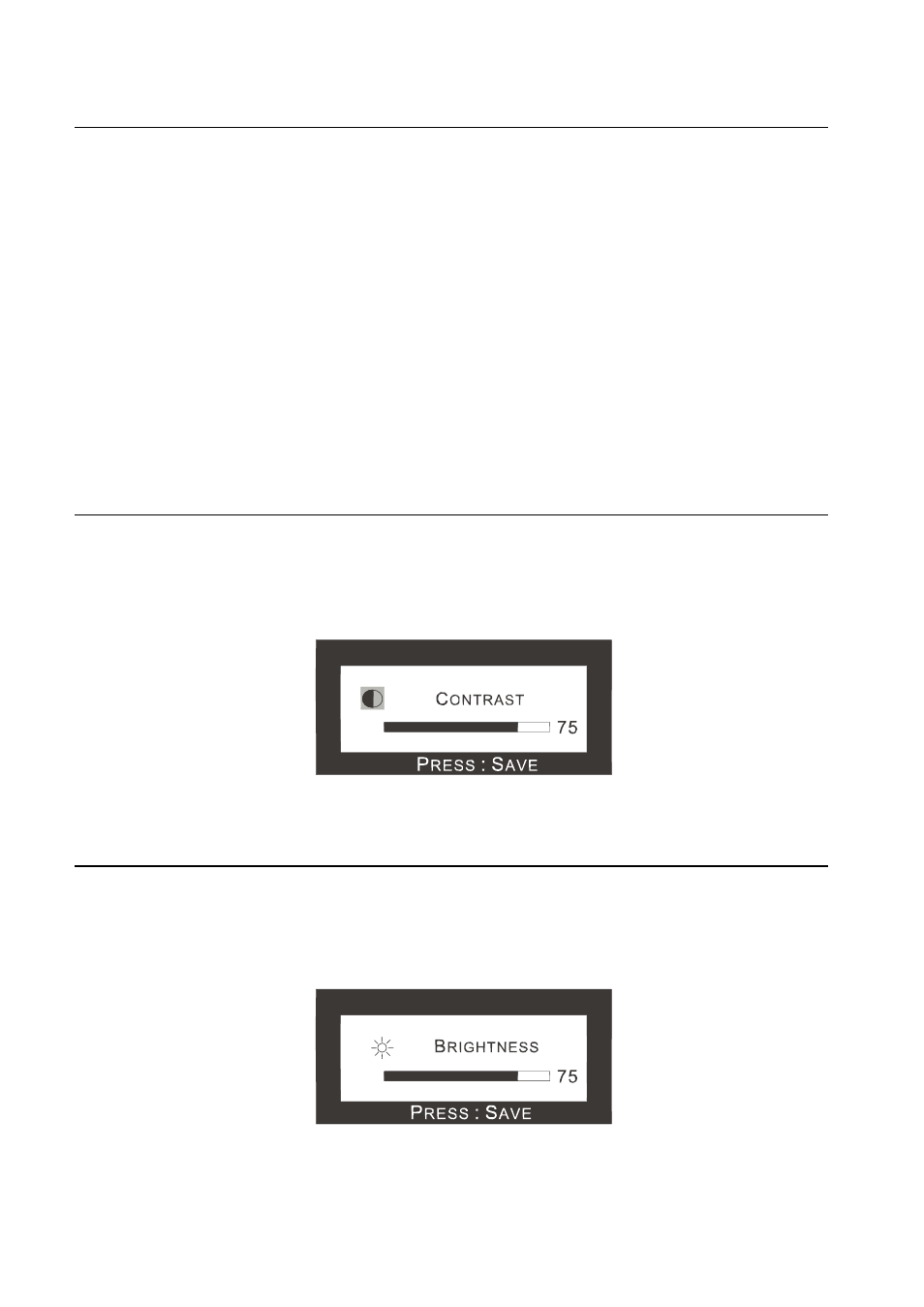 Using the on screen display, Contrast hot key, Brightness hot key | Sing the, Creen, Isplay, Ontrast, Rightness | MITSUBISHI ELECTRIC Diamond View Colour LCD Monitor DV180 User Manual | Page 14 / 27