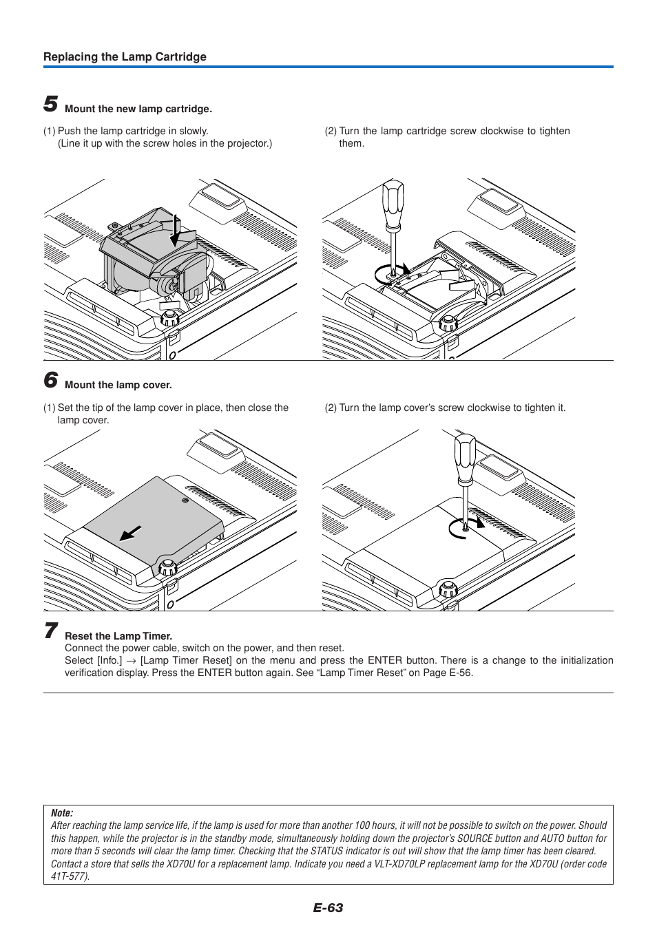 MITSUBISHI ELECTRIC XD70U User Manual | Page 64 / 68