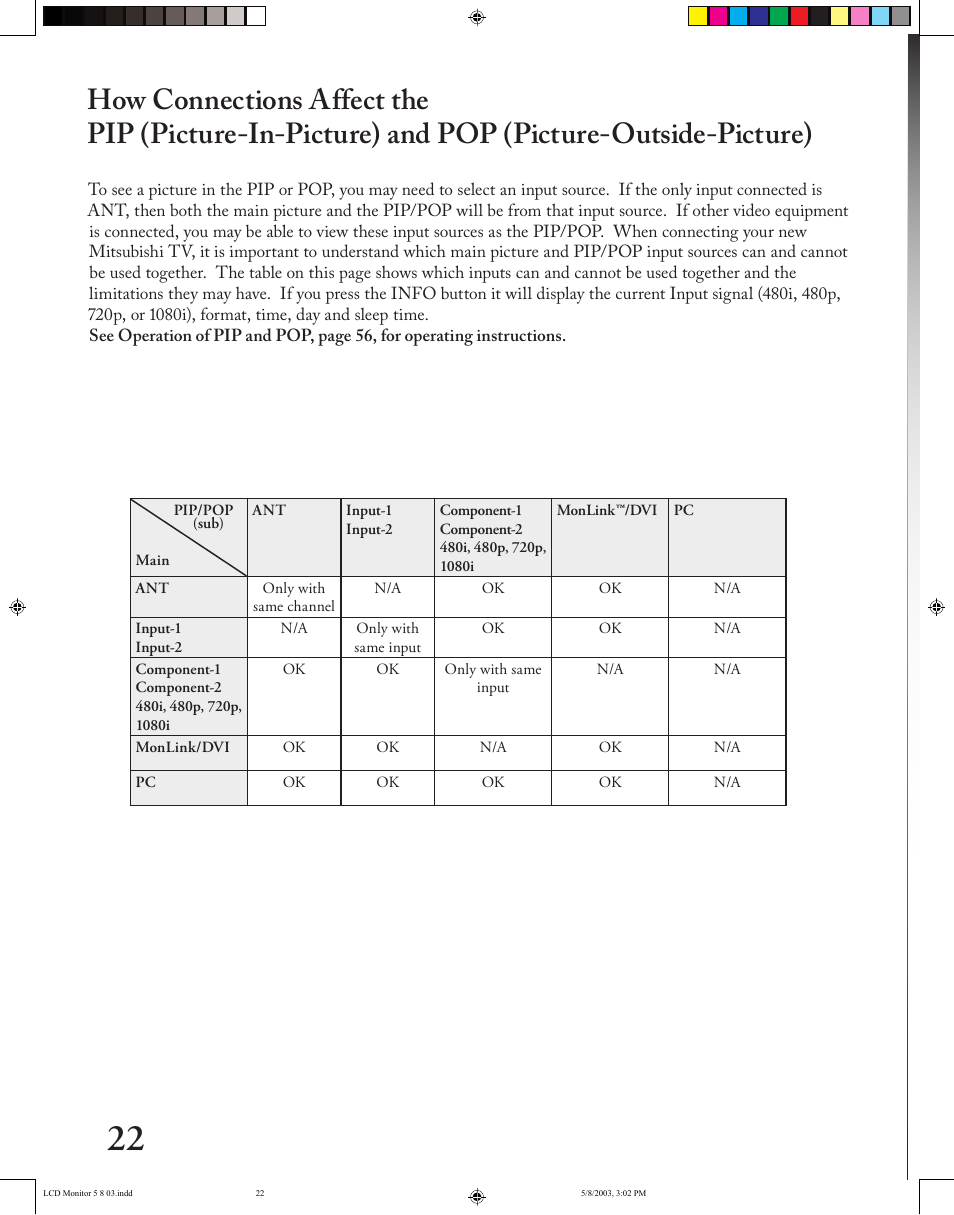 Chapter | MITSUBISHI ELECTRIC LT-2220/LT-3020 User Manual | Page 22 / 68