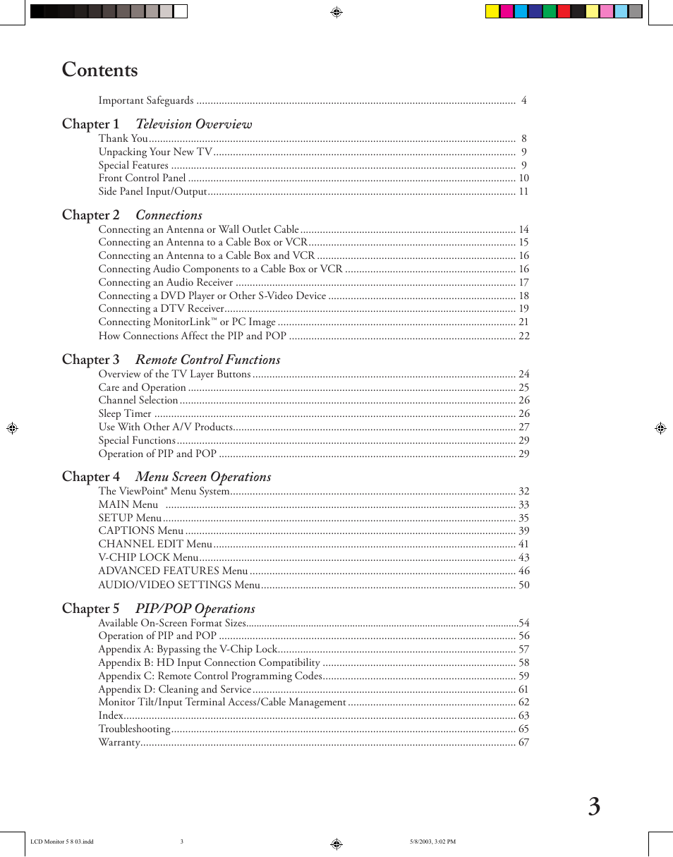 MITSUBISHI ELECTRIC LT-2220/LT-3020 User Manual | Page 3 / 68