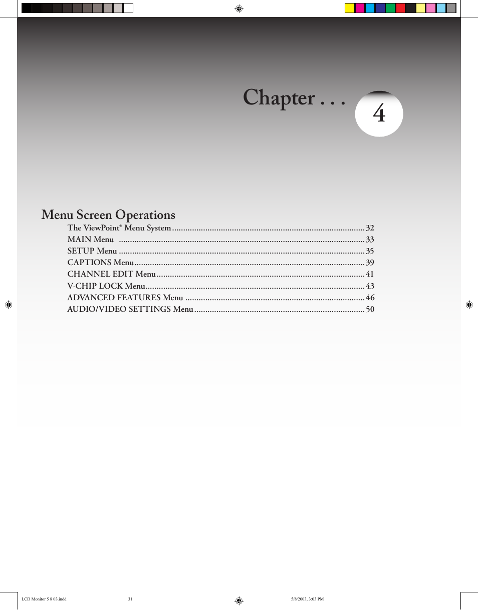 Chapter | MITSUBISHI ELECTRIC LT-2220/LT-3020 User Manual | Page 31 / 68