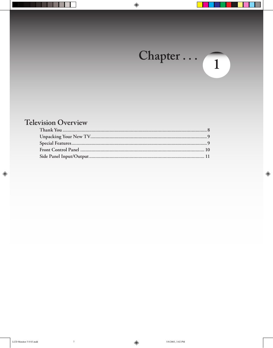 Chapter | MITSUBISHI ELECTRIC LT-2220/LT-3020 User Manual | Page 7 / 68