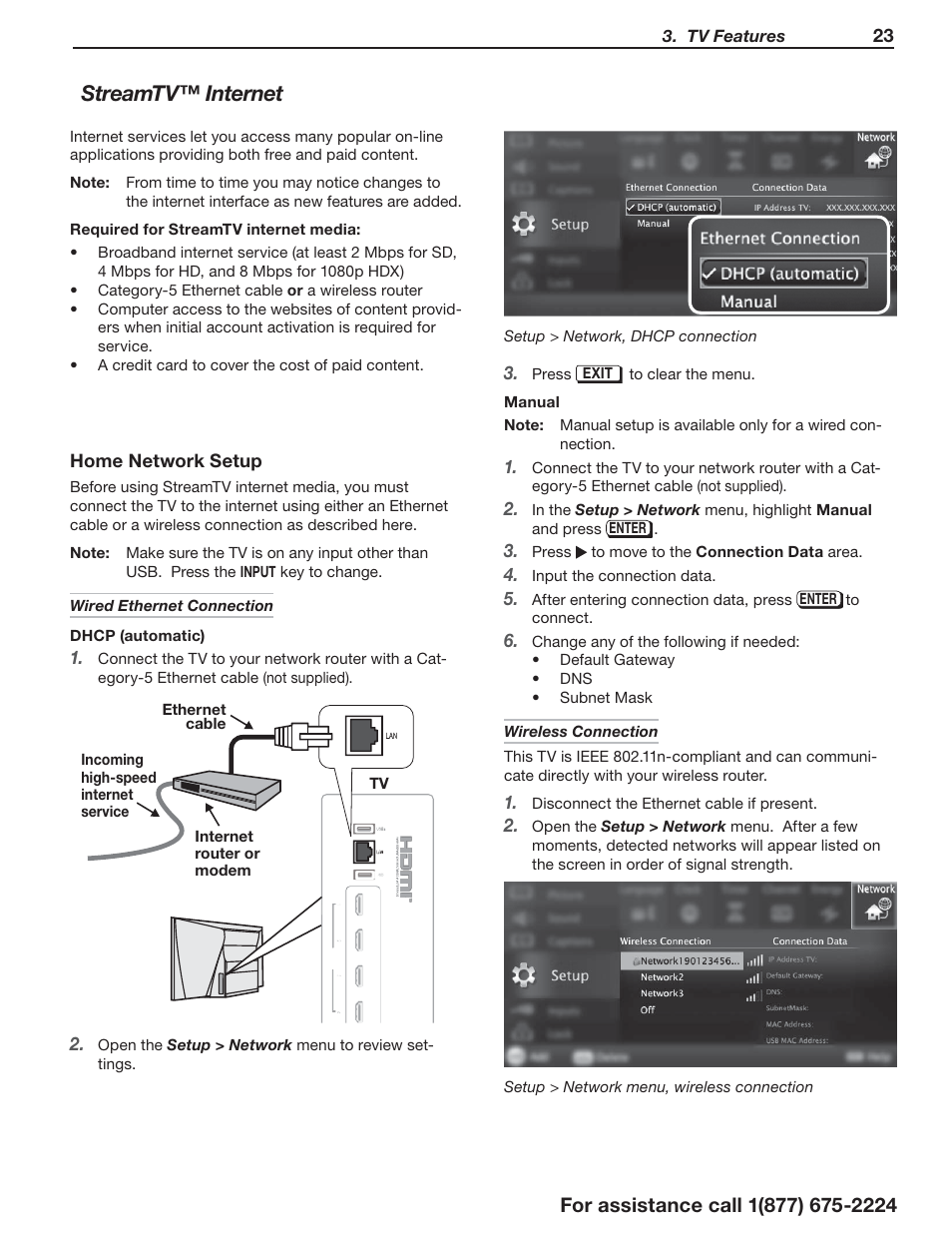 Streamtv™ internet | MITSUBISHI ELECTRIC Mitsubishi Electric Laservue L75-A94 User Manual | Page 23 / 44