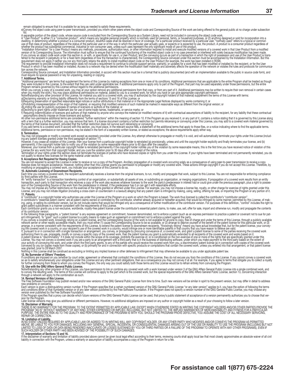 Trademark and license information | MITSUBISHI ELECTRIC Mitsubishi Electric Laservue L75-A94 User Manual | Page 37 / 44