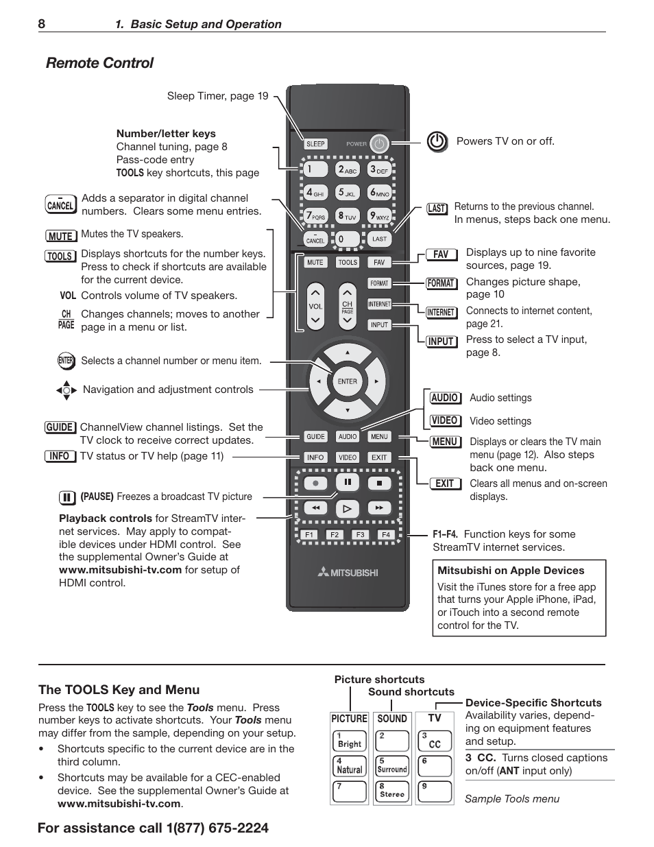 Re mote control | MITSUBISHI ELECTRIC Mitsubishi Electric Laservue L75-A94 User Manual | Page 8 / 44