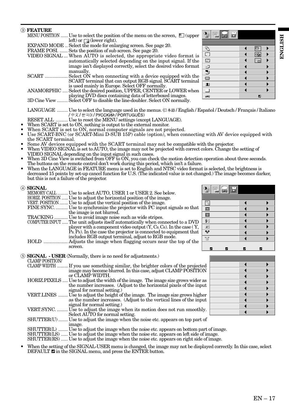 En – 17 | MITSUBISHI ELECTRIC XL30 XL25 SL25 User Manual | Page 17 / 34