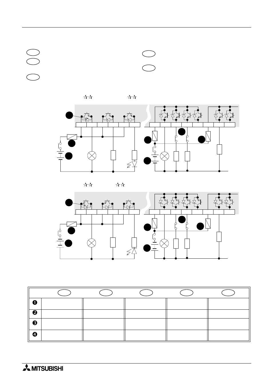 5 transistor output example, 5 exemple d’un câblage de sortie de transistor, 5 beispiel einer transistor-aus-gangsbeschaltung | 5 esempio del cablaggio di uscita di un transistor | MITSUBISHI ELECTRIC FX 2N -16 User Manual | Page 87 / 126