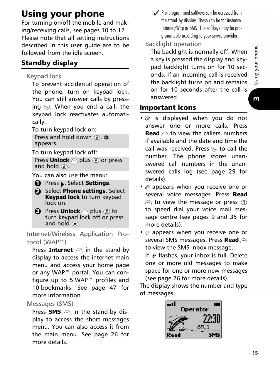 Using your phone | MITSUBISHI ELECTRIC Trium 110 User Manual | Page 15 / 64