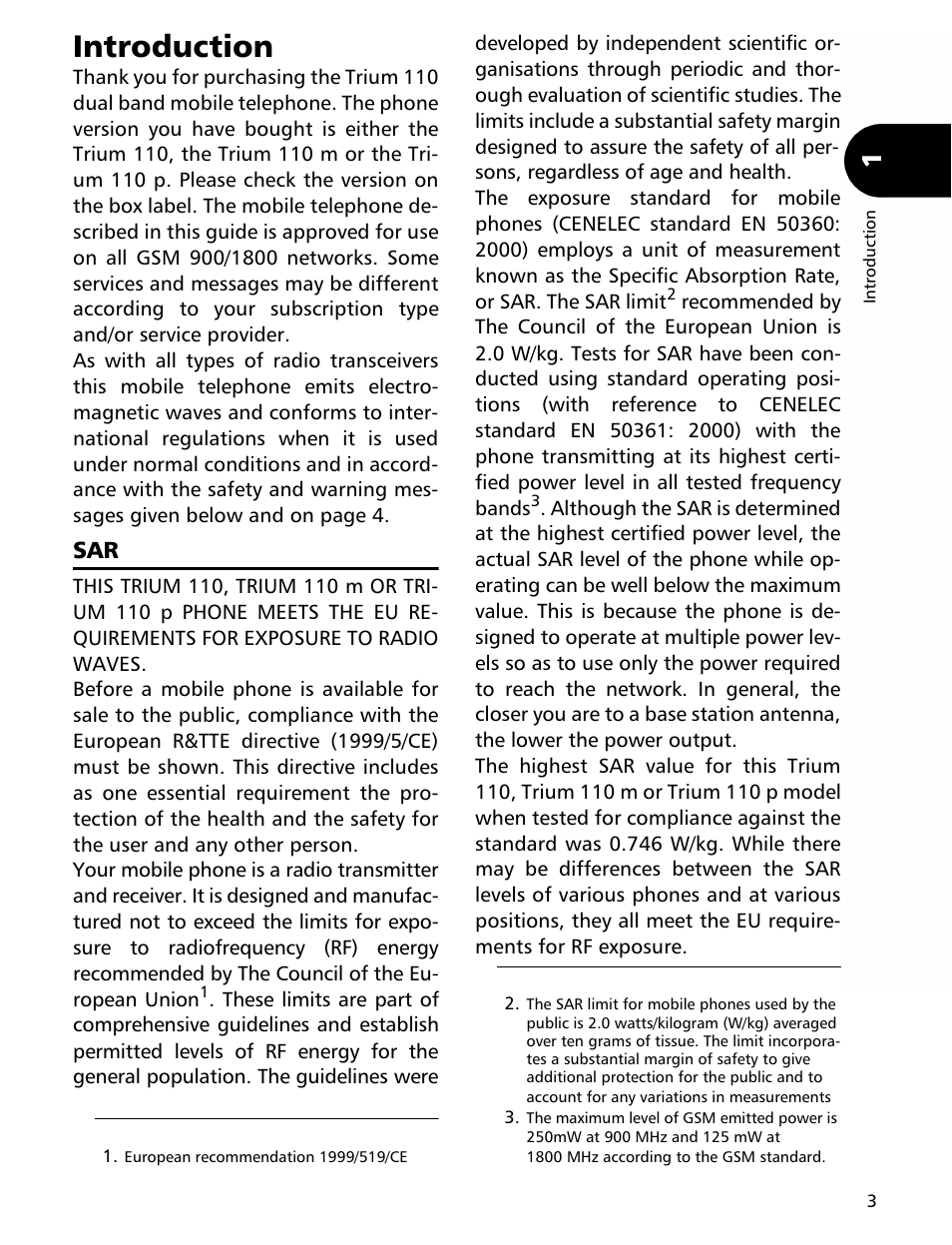 Introduction | MITSUBISHI ELECTRIC Trium 110 User Manual | Page 3 / 64