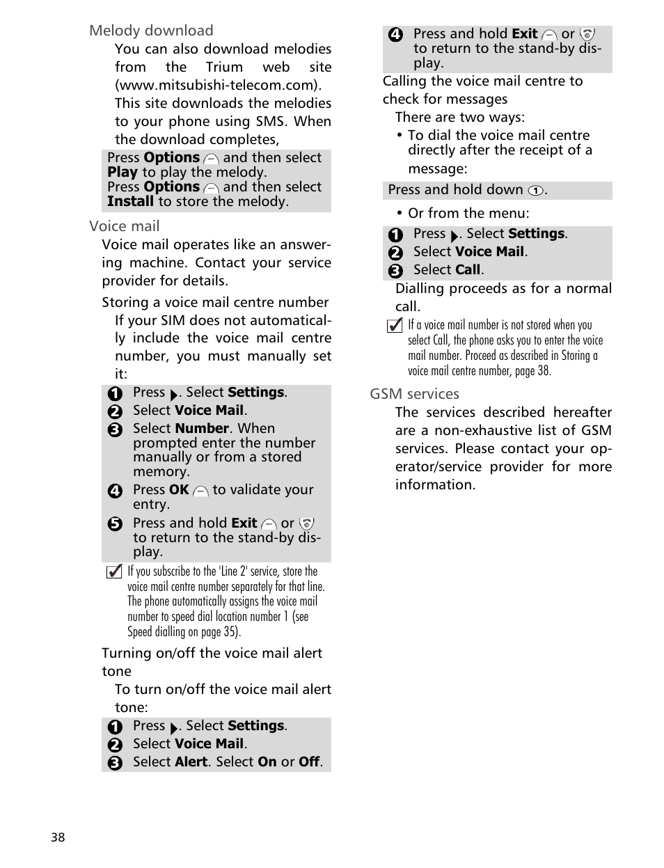 MITSUBISHI ELECTRIC Trium 110 User Manual | Page 38 / 64