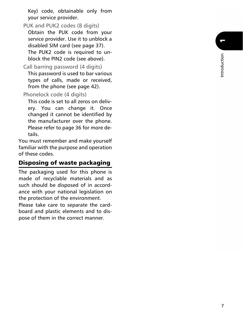 Disposing of waste packaging | MITSUBISHI ELECTRIC Trium 110 User Manual | Page 7 / 64