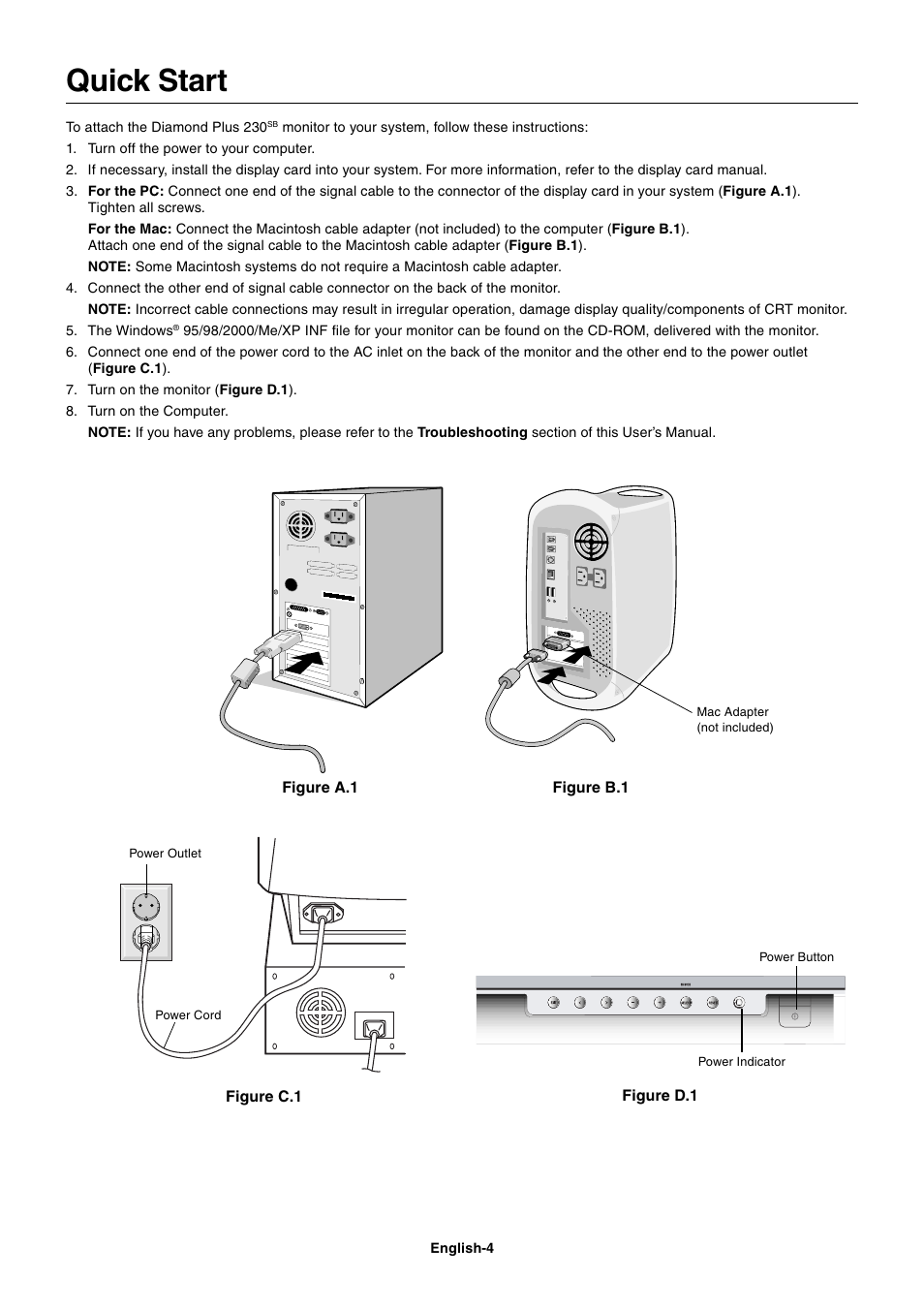 Quick start | MITSUBISHI ELECTRIC Diamond Plus 230SB User Manual | Page 6 / 15