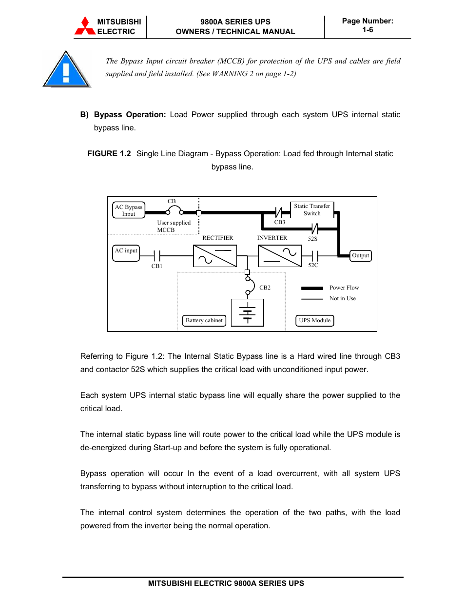 MITSUBISHI ELECTRIC 9800A SERIES UPS User Manual | Page 12 / 69