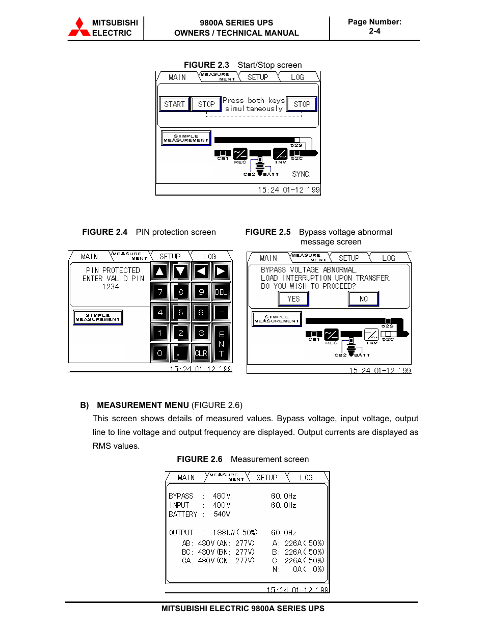 MITSUBISHI ELECTRIC 9800A SERIES UPS User Manual | Page 25 / 69