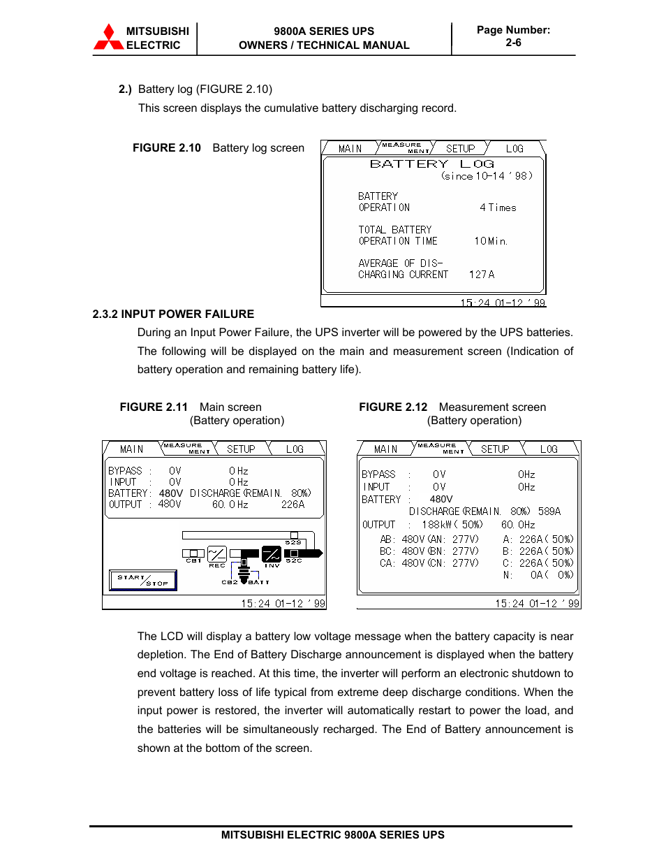 MITSUBISHI ELECTRIC 9800A SERIES UPS User Manual | Page 27 / 69