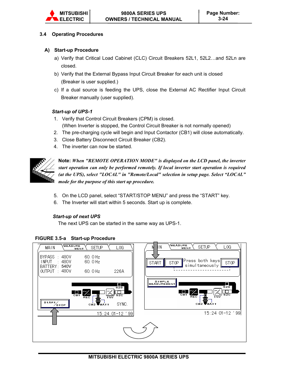 MITSUBISHI ELECTRIC 9800A SERIES UPS User Manual | Page 57 / 69