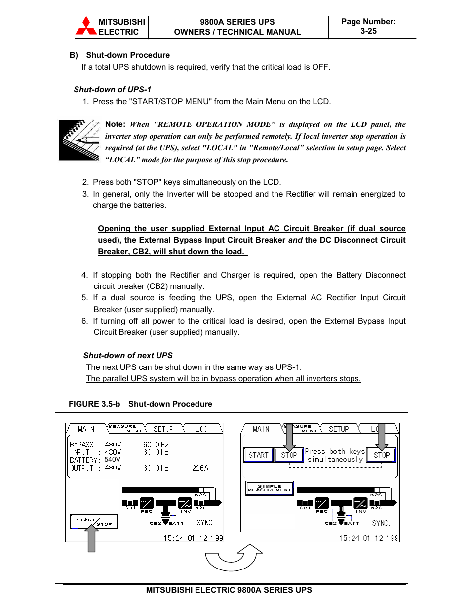 MITSUBISHI ELECTRIC 9800A SERIES UPS User Manual | Page 58 / 69