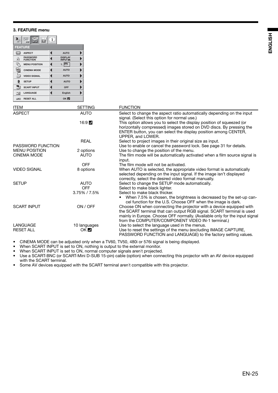 En-25, English | MITSUBISHI ELECTRIC XL650U User Manual | Page 25 / 45