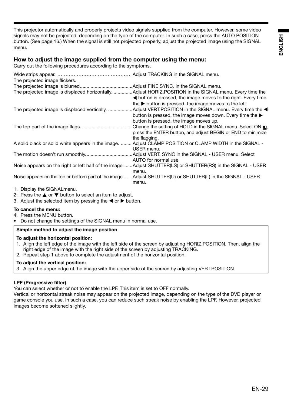 MITSUBISHI ELECTRIC XL650U User Manual | Page 29 / 45