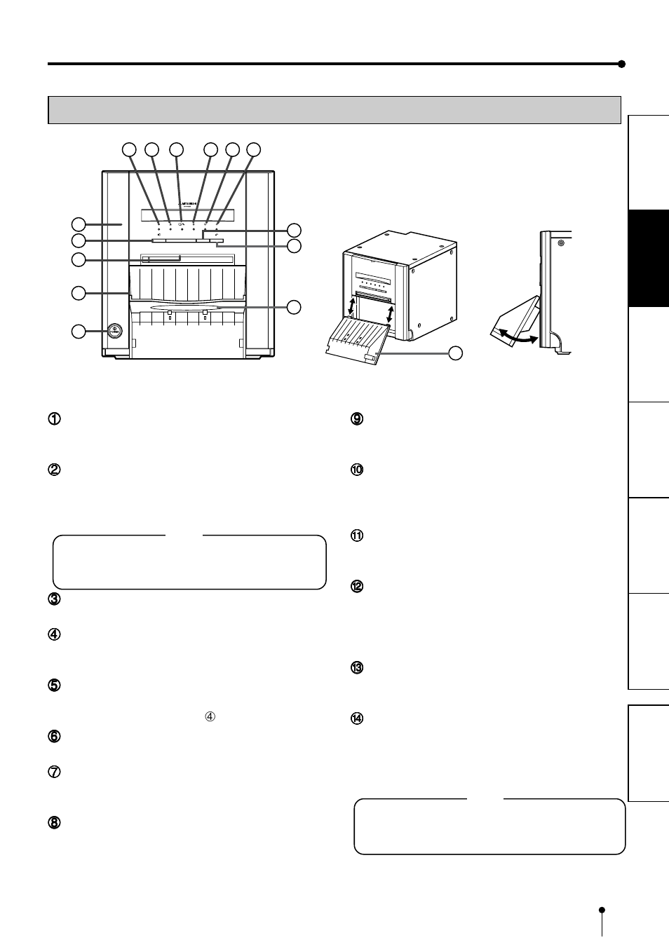 Tures, Features and functions -8, Front panel | Features & functions | MITSUBISHI ELECTRIC CP9500DW User Manual | Page 10 / 26