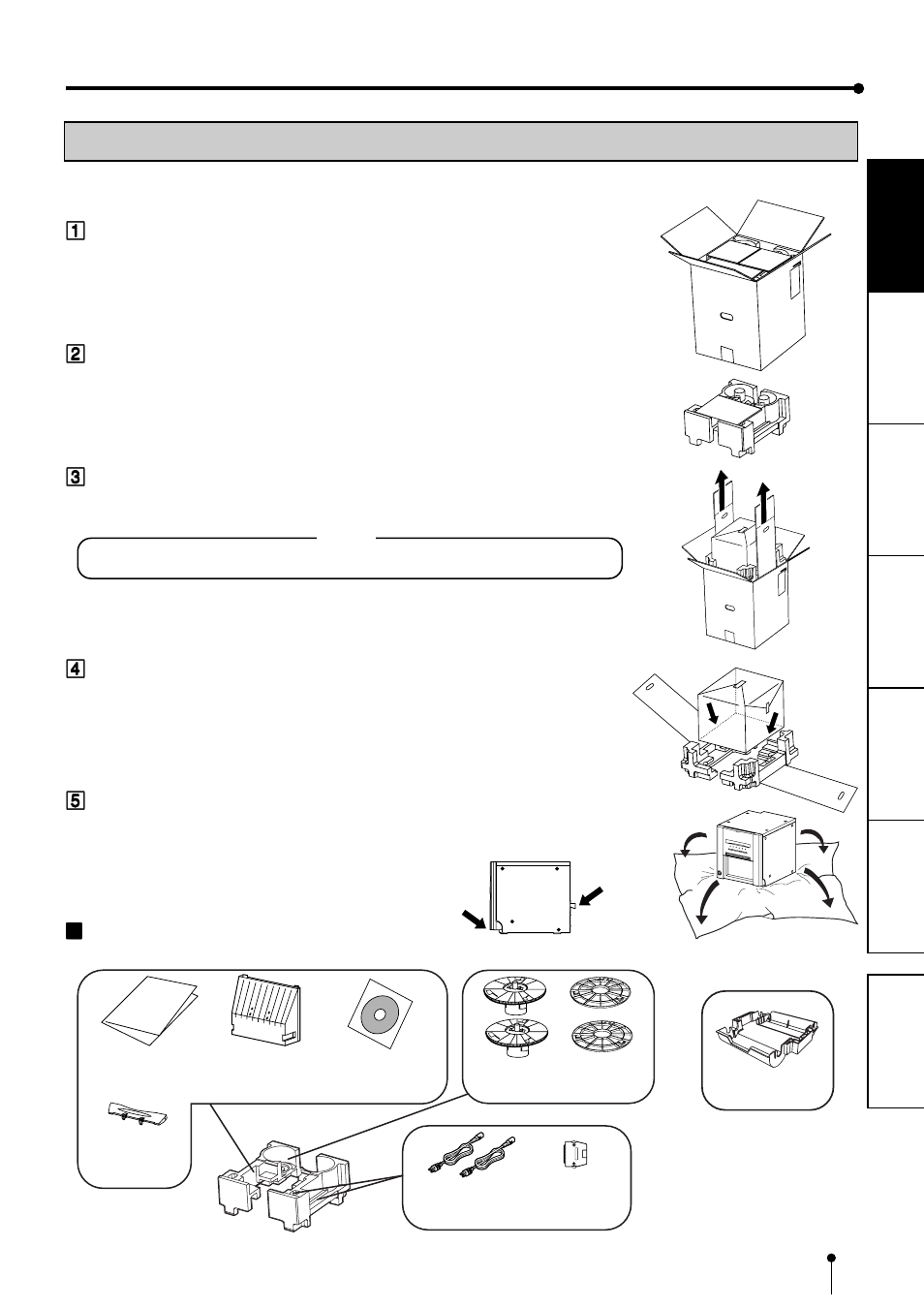 Unpacking | MITSUBISHI ELECTRIC CP9500DW User Manual | Page 9 / 26